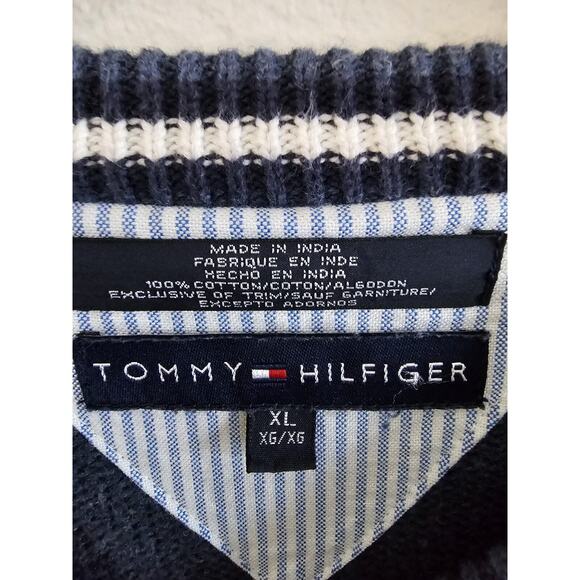 Vintage Tommy Hilfiger Cotton Crew Neck Sweater Size XL Preppy Cozy Retro Y2K - Picture 3 of 8